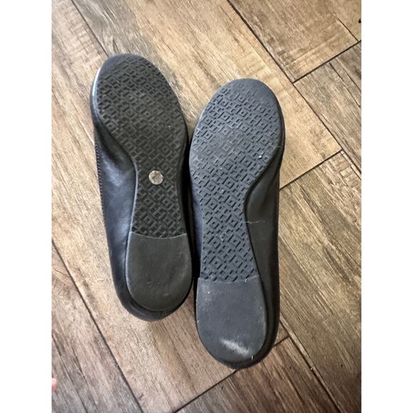 Tory Burch Women's Black Leather Reva Ballet Flats Size Size 7.5 - Picture 8 of 16